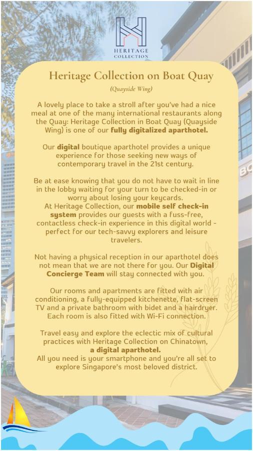 Heritage Collection On Boat Quay - Quayside Wing - Mobile App Check-In Singapore Exterior photo
